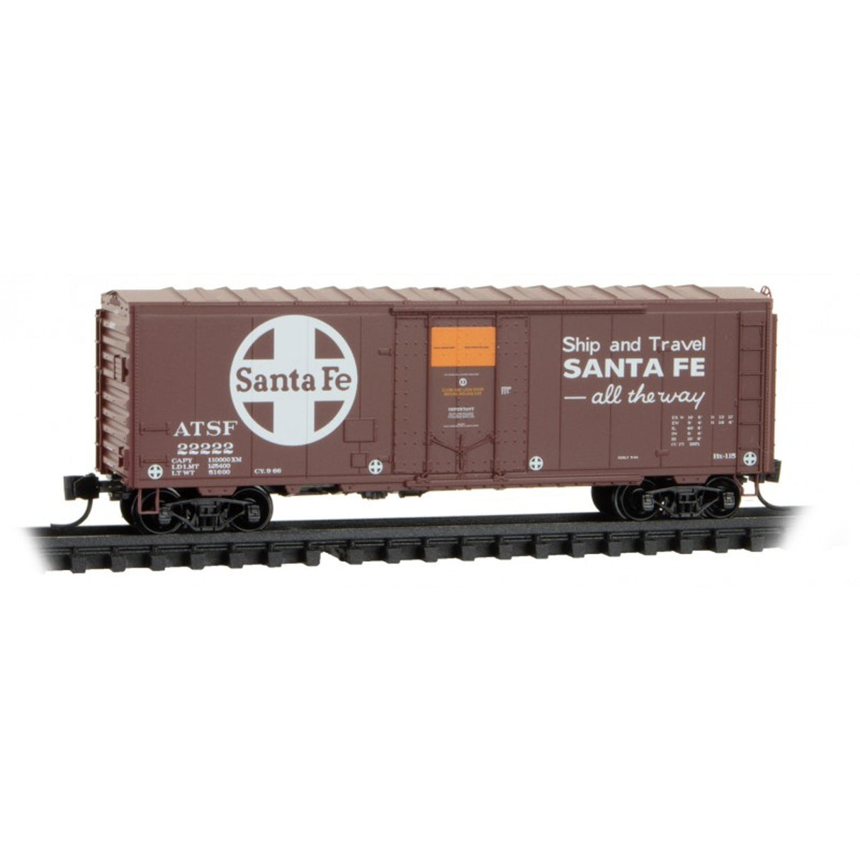 Micro Trains N Scale 40' Standard Boxcar Plug Door Atchison, Topeka and Santa Fe ATSF 22222