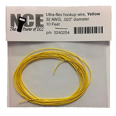 NCE DCC Yellow Wire 32awg 10ft