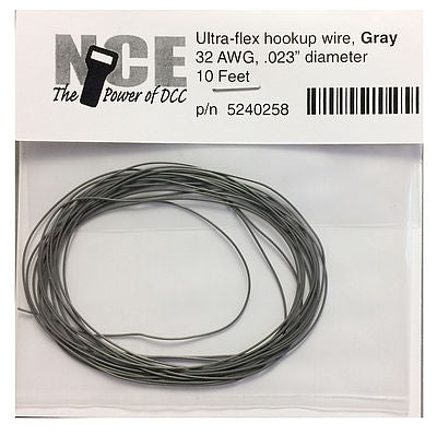 NCE DCC Gray Wire 32awg 10ft
