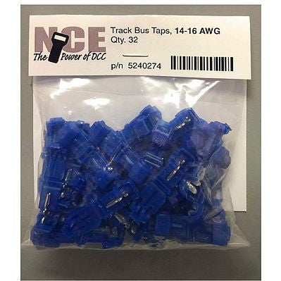 NCE DCC Trk Bus Taps Blue 32pk