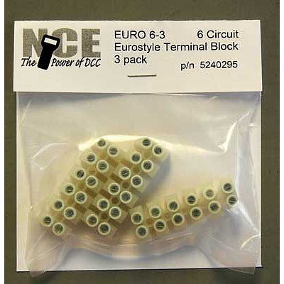 NCE DCC Euro6-3 Term Strip 3/Pk