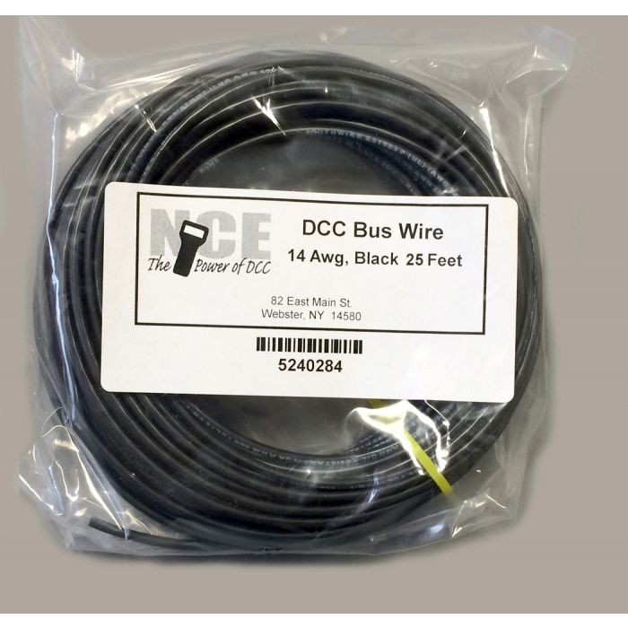 NCE 5240284 DCC Main Bus Wire 14 Gauge Black 25ft