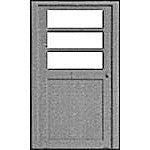 Pikestuff Doors (White Styrene)Entryway Type w/Three-Panel Window pkg(3)