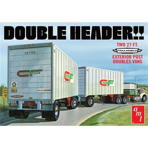 AMT 1:25  Double Header Tandem Van Trailers Skill 3