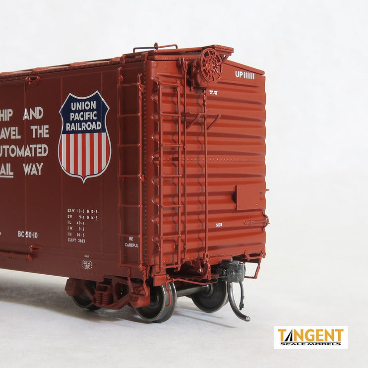 Tangent Union Pacific (UP) “BC-50-10 11-63+” 40′ PS-1 Combination Door Boxcar #111163