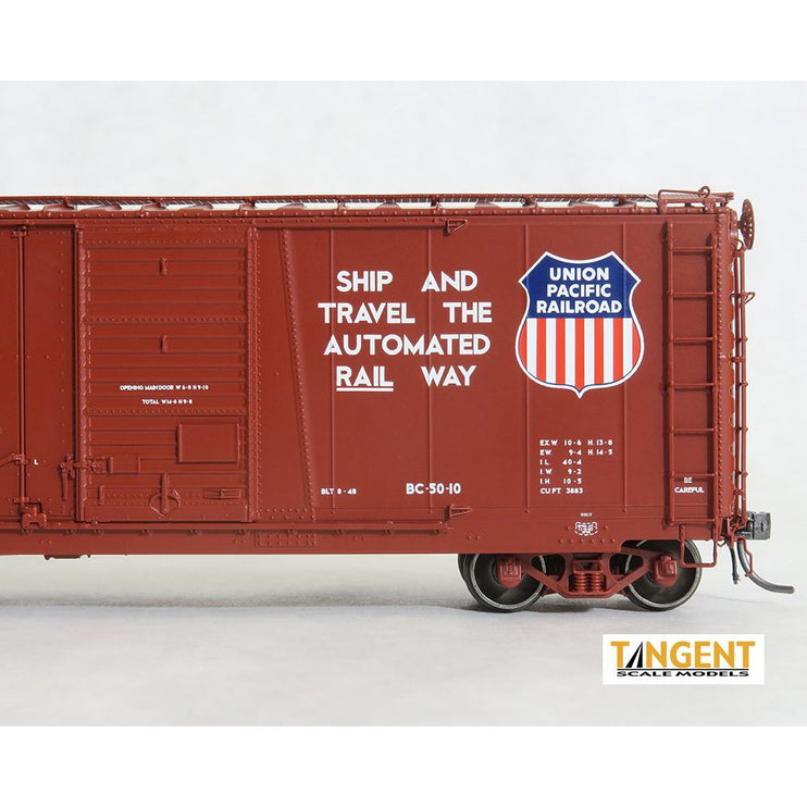 Tangent Union Pacific (UP) “BC-50-10 11-63+” 40′ PS-1 Combination Door Boxcar #111163