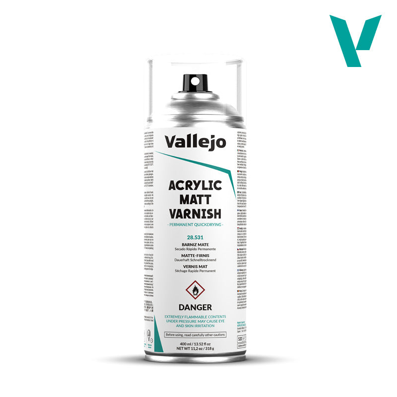 Vallejo Acrylic Matt Spray Varnish 400ml Spray Can