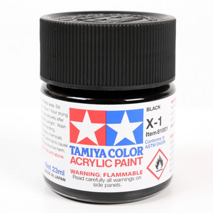 Tamiya Acrylic X-1 Black 23ml Bottle