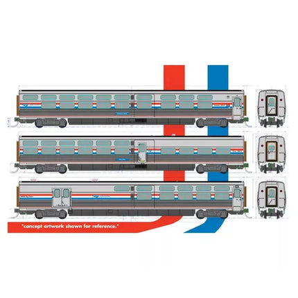 Kato N Scale N Amtrak Phase III Viewliner II Passenger Cars 4 Car Set