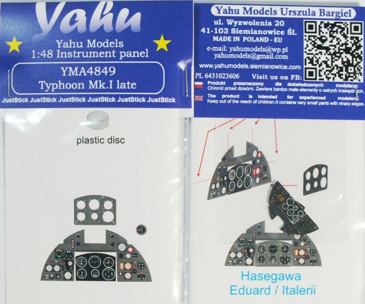 Typhoon Instrument Yahu Models 1/48 Yahu Models Typhoon I late - Instrument Panel – Fusion ...