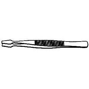 Zona 37543 Tweezers Flat Blade-Stamp - 4-1/2" 11.4cm Length