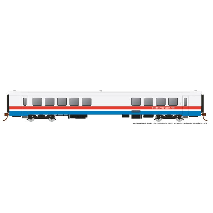 Rapido N Scale RTL Turboliner Coach/Snack Bar Amtrak Phase III Early #183