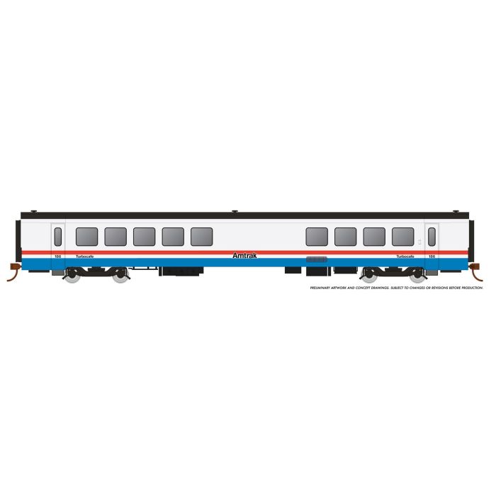 Rapido N Scale RTL Turboliner Coach/Snack Bar Amtrak Phase III Late #186