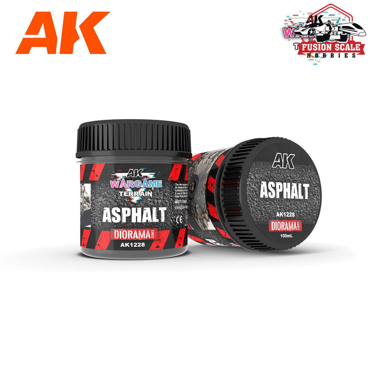 AK Interactive Wargame Battle Ground Terrains Asphalt - 100ml (Acrylic) - Fusion Scale Hobbies