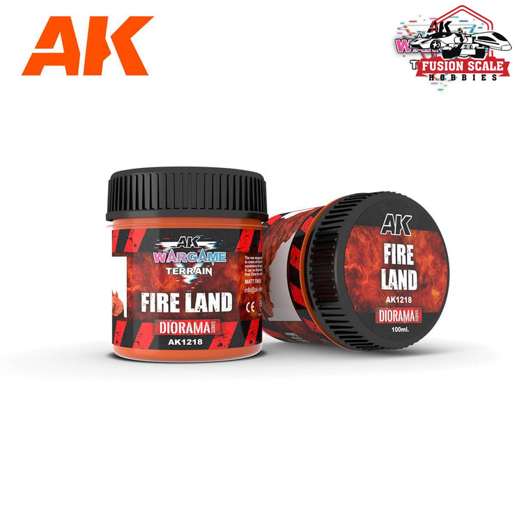 AK Interactive Wargame Battle Ground Terrains Fire Land - 100ml (Acrylic) - Fusion Scale Hobbies