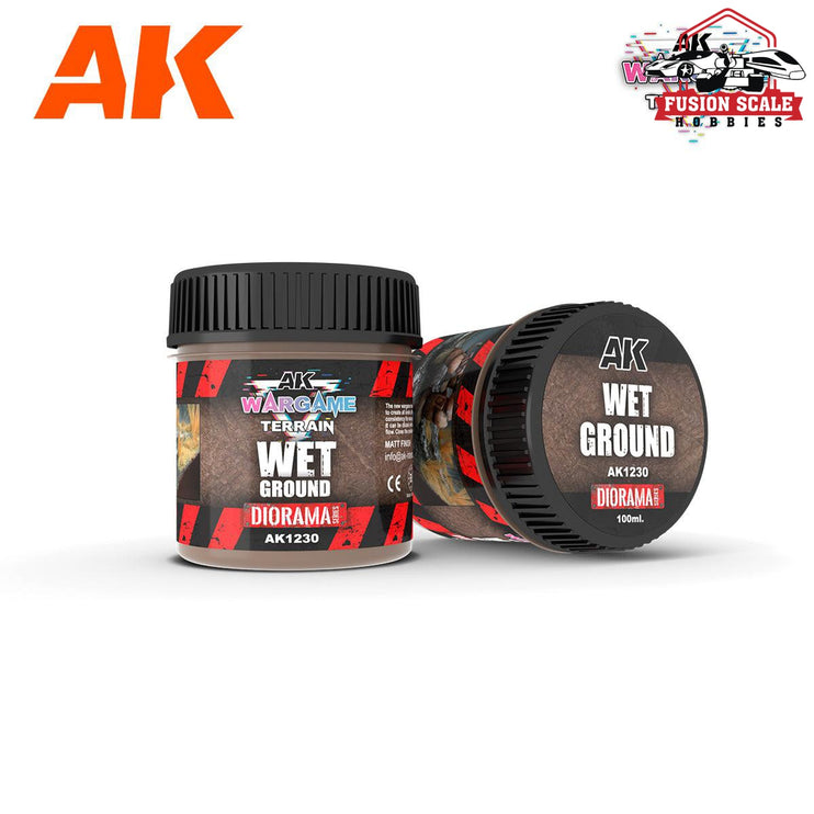 AK Interactive Wargame Battle Ground Terrains Wet Ground - 100ml (Acrylic) - Fusion Scale Hobbies