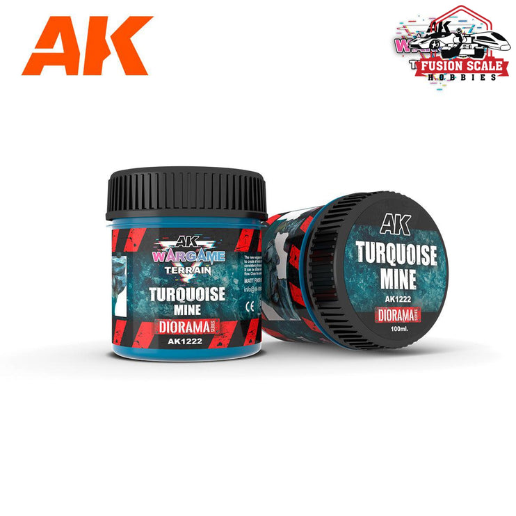 AK Interactive Wargame Battle Ground Terrains Turquoise Mine - 100ml (Acrylic) - Fusion Scale Hobbies