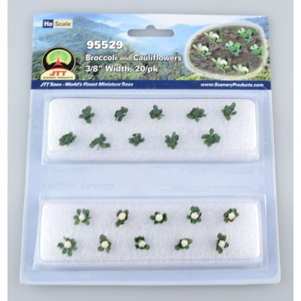 JTT HO Broccoli & Cauliflowers 3/8''/20pk