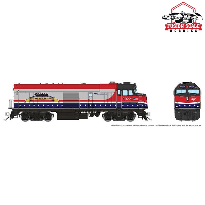Rapido HO Scale Amtrak NPCU Veterans 90208 With Esu LokSound and DCC