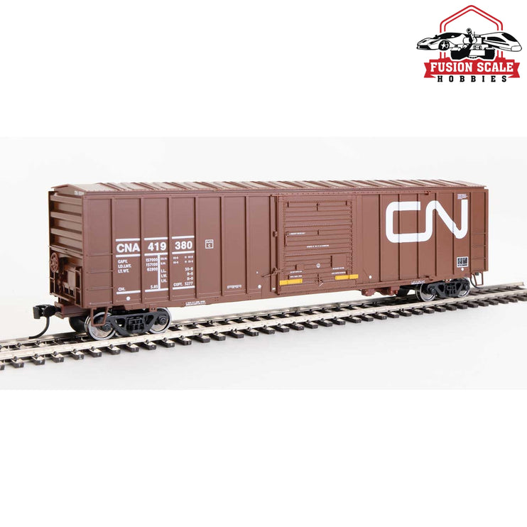 Walthers Mainline HO Scale 50' ACF Exterior Post Boxcar Ready to Run Canadian National CNA #419380 (Boxcar Red, Large Noodle Logo)