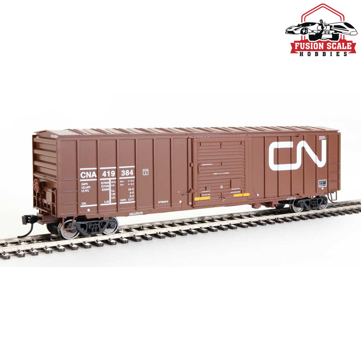 Walthers Mainline HO Scale 50' ACF Exterior Post Boxcar Ready to Run Canadian National CNA #419384 (Boxcar Red, Large Noodle Logo)