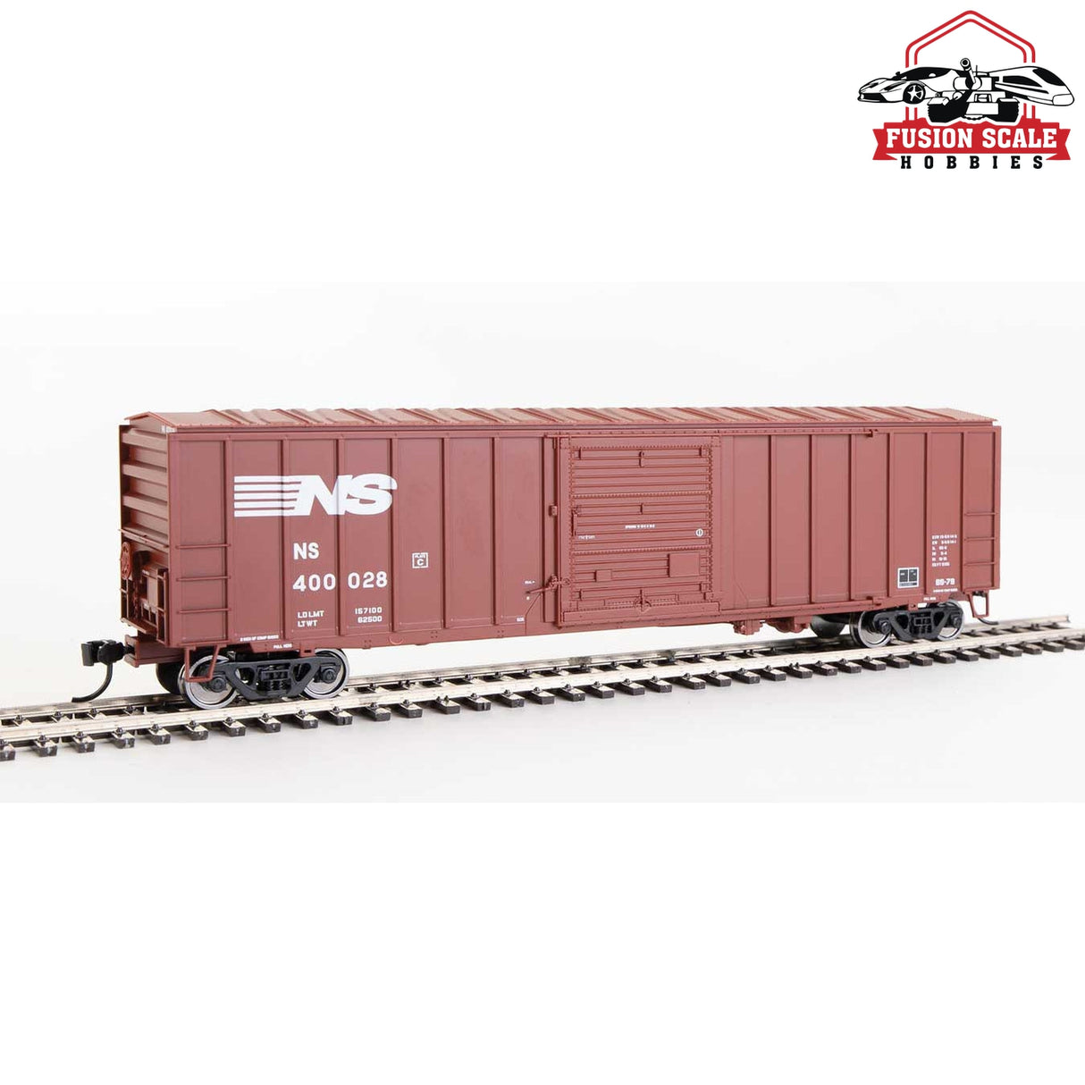 Walthers Mainline HO Scale 50' ACF Exterior Post Boxcar Ready to Run Norfolk Southern #400028 (Boxcar Red)