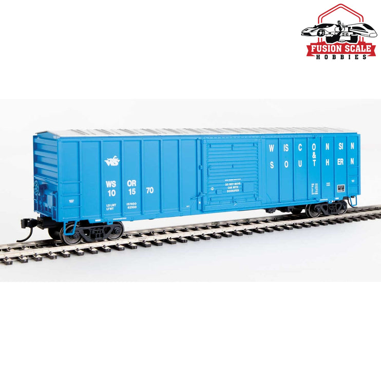 Walthers Mainline HO Scale 50' ACF Exterior Post Boxcar Ready to Run Wisconsin & Southern #101570 (blue, white; Small Goose Logo)