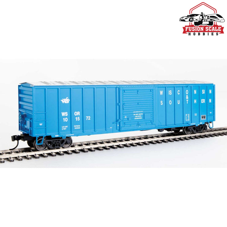 Walthers Mainline HO Scale 50' ACF Exterior Post Boxcar Ready to Run Wisconsin & Southern #101572 (blue, white; Small Goose Logo)