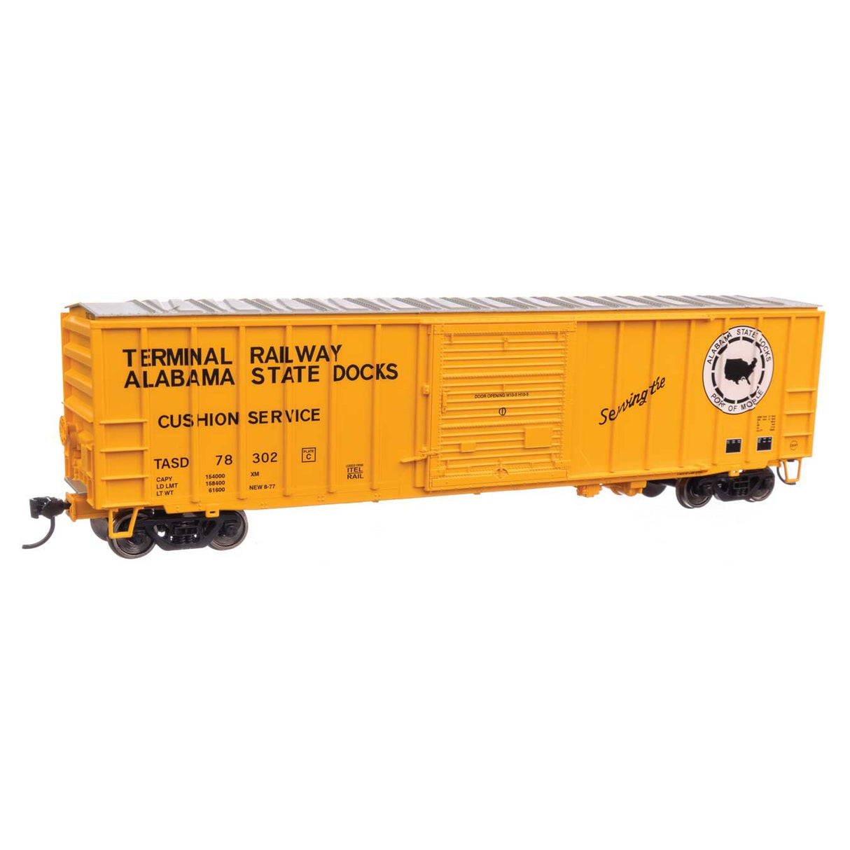 Walthers Mainline HO Scale Terminal Railway Alabama State Docks TASD #78302 50' ACF Exterior Post Boxcar
