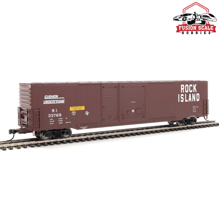 Walthers Mainline HO Scale 60' Pullman-Standard Auto Parts Boxcar (10' and 6' doors) Ready to Run Rock Island #33769