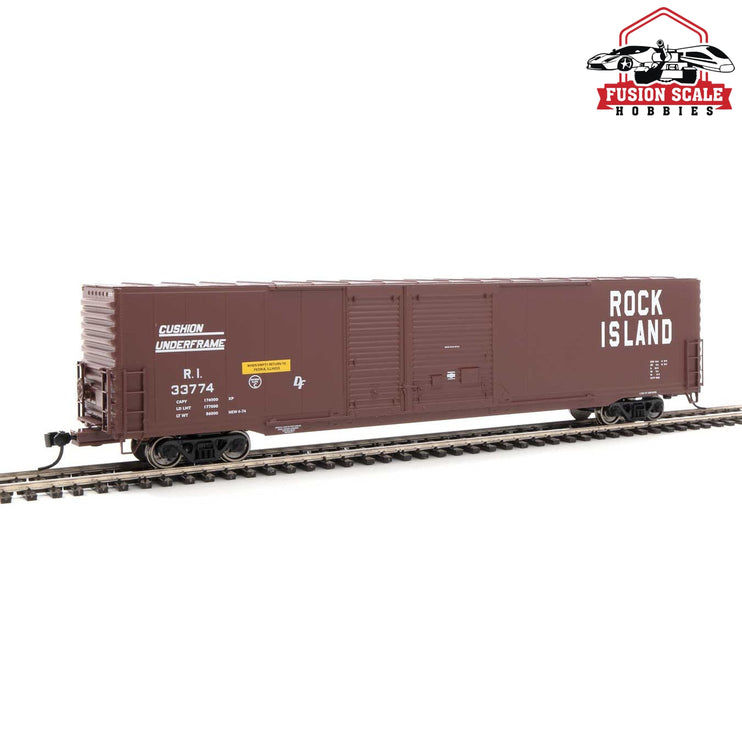 Walthers Mainline HO Scale 60' Pullman-Standard Auto Parts Boxcar (10' and 6' doors) Ready to Run Rock Island #33774