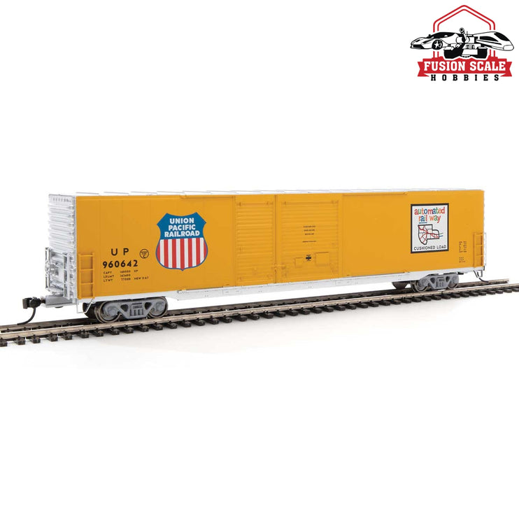 Walthers Mainline HO Scale 60' Pullman-Standard Auto Parts Boxcar (10' and 6' doors) Ready to Run Union Pacific(R) #960642