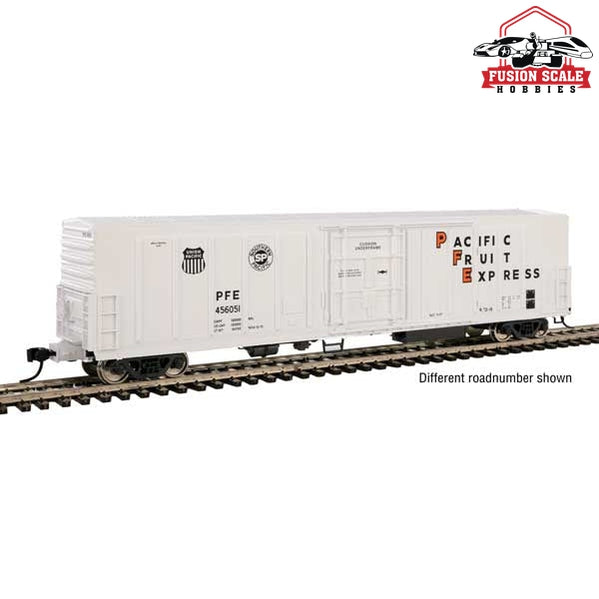 Walthers Mainline HO Scale 57' Mechanical Reefer Ready to Run Pacific Fruit Express(TM) #456499 (white, black, orange)