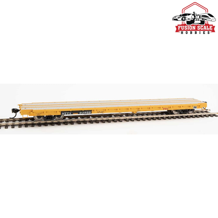 Walthers Mainline HO Scale 60' Pullman-Standard Flatcar Ready to Run TTX HTTX #93959 (Heavy duty loading)