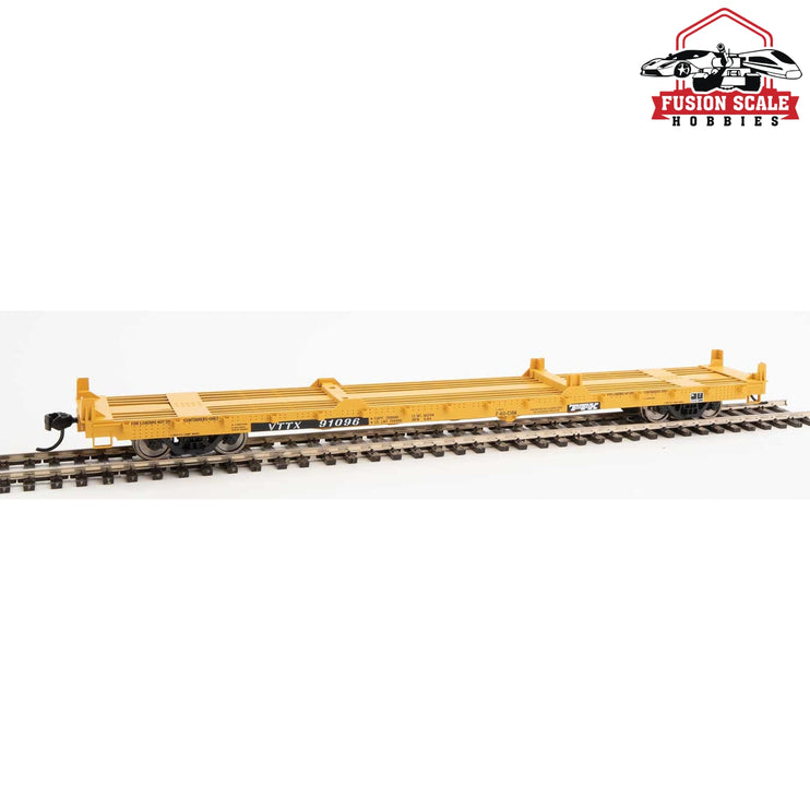 Walthers Mainline HO Scale 60' Pullman-Standard Flatcar Ready to Run Trailer-Train VTTX #91096 (20' & 40' Container Loading)