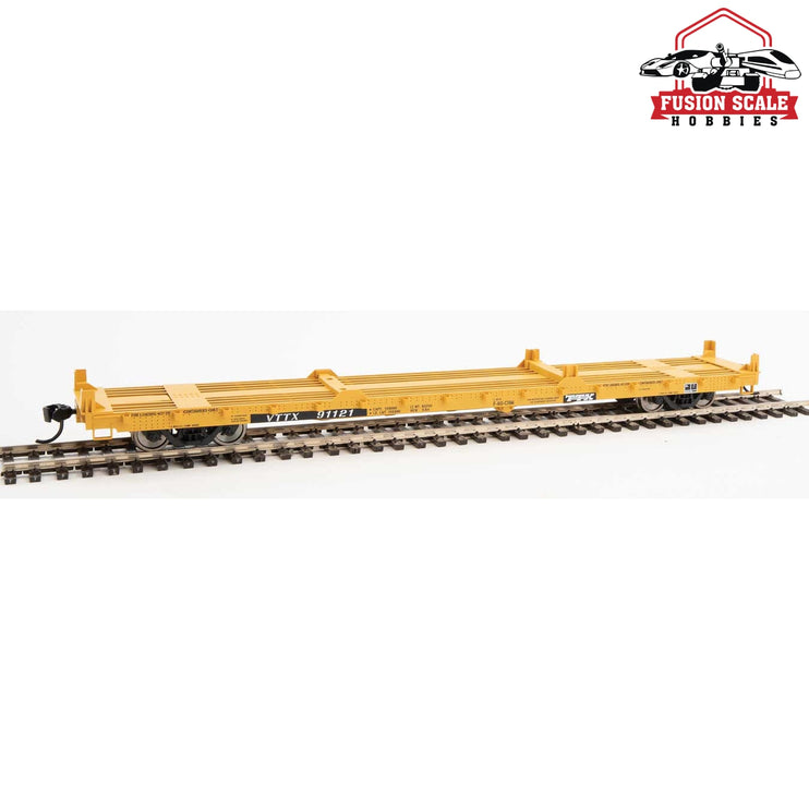 Walthers Mainline HO Scale 60' Pullman-Standard Flatcar Ready to Run Trailer-Train VTTX #91121 (20' & 40' Container Loading)