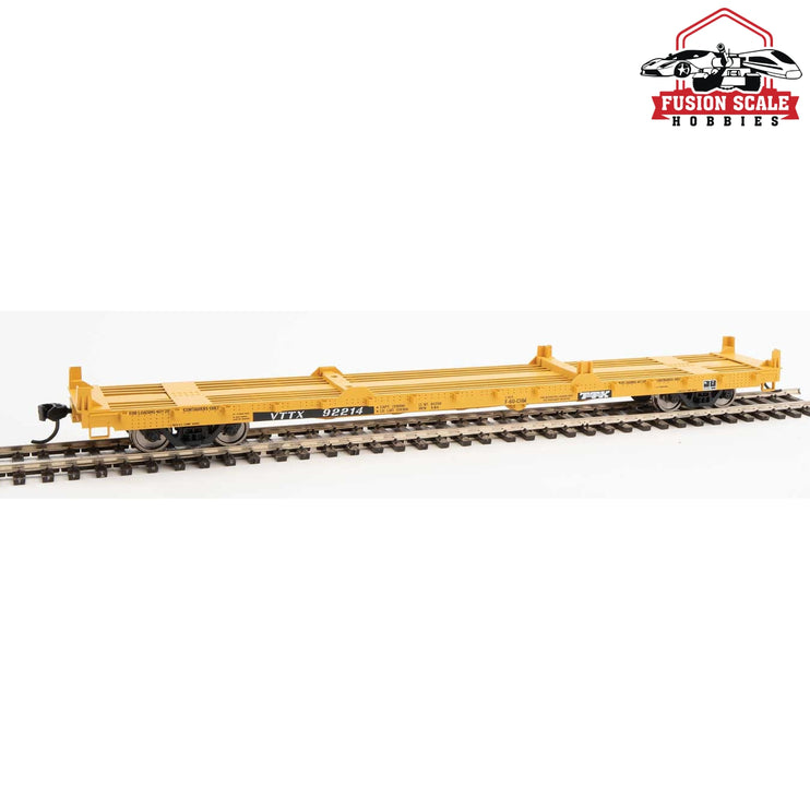 Walthers Mainline HO Scale 60' Pullman-Standard Flatcar Ready to Run Trailer-Train VTTX #92214 (20' & 40' Container Loading)