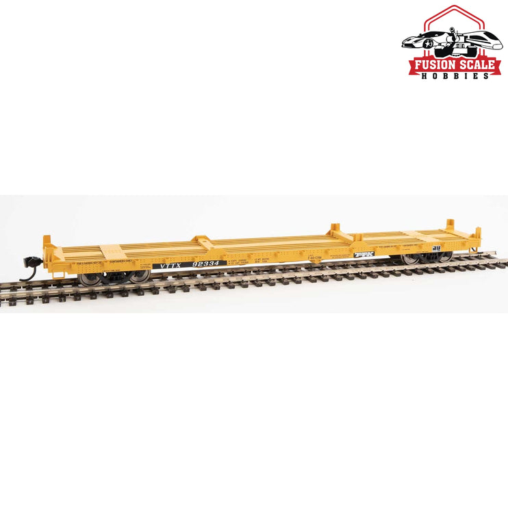 Walthers Mainline HO Scale 60' Pullman-Standard Flatcar Ready to Run Trailer-Train VTTX #92334 (20' & 40' Container Loading)