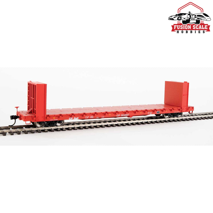 Walthers Mainline HO Scale 60' Pullman-Standard Bulkhead Flatcar (48' IL) Ready to Run Canadian Pacific #304667