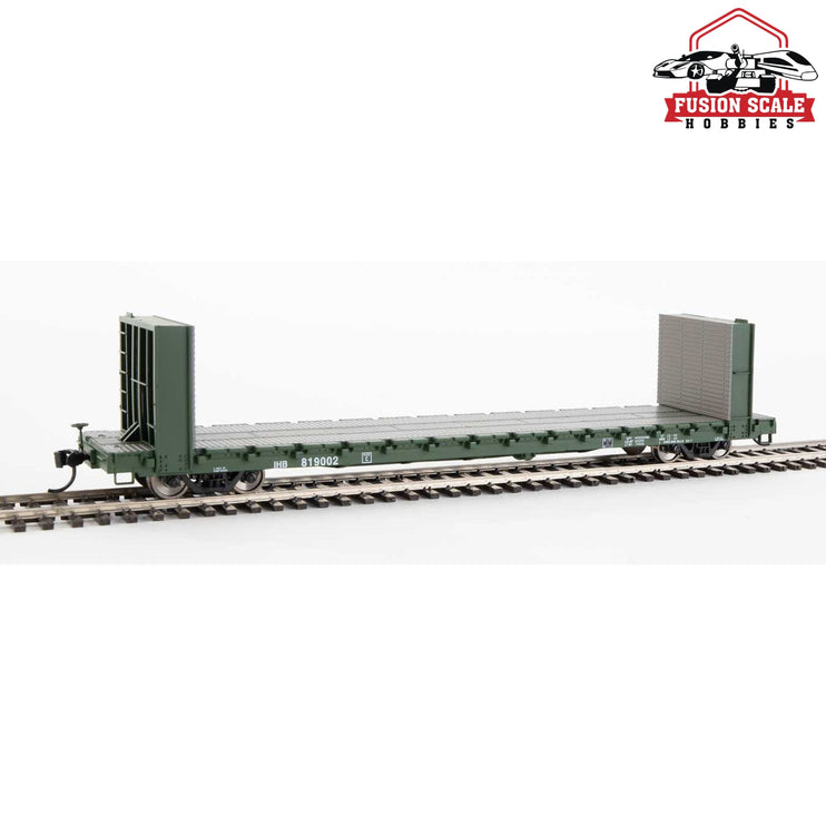 Walthers Mainline HO Scale 60' Pullman-Standard Bulkhead Flatcar (48' IL) Ready to Run Indiana Harbor Belt #819002