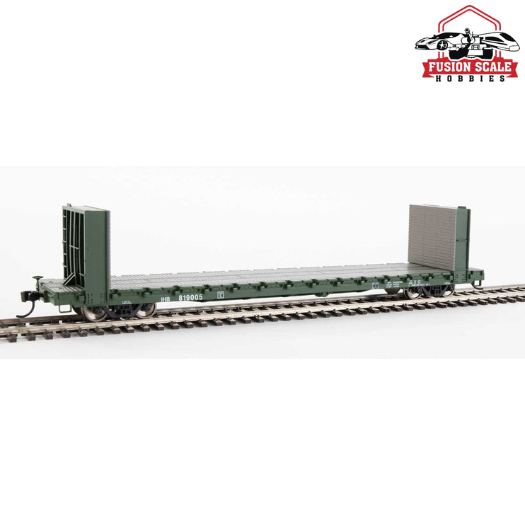 Walthers Mainline HO Scale 60' Pullman-Standard Bulkhead Flatcar (48' IL) Ready to Run Indiana Harbor Belt #819005