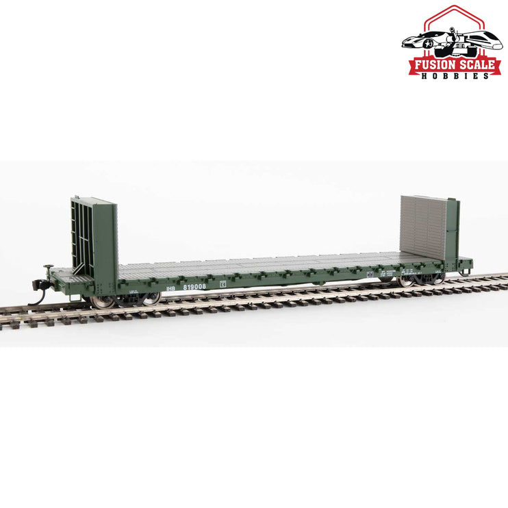 Walthers Mainline HO Scale 60' Pullman-Standard Bulkhead Flatcar (48' IL) Ready to Run Indiana Harbor Belt #819008