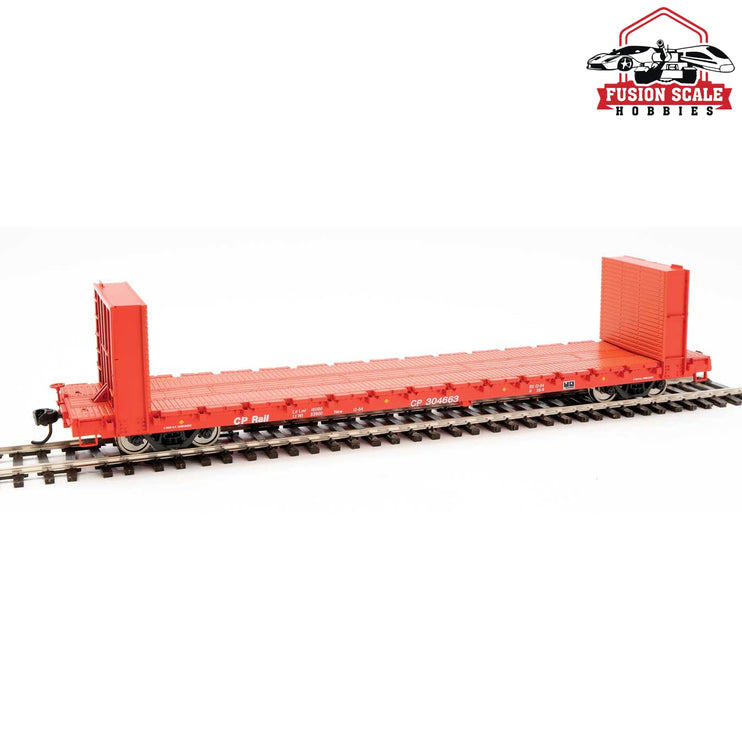 Walthers Mainline HO Scale 60' Pullman-Standard Bulkhead Flatcar (48' IL) Ready to Run Canadian Pacific #304663