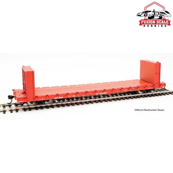 Walthers Mainline HO Scale 60' Pullman-Standard Bulkhead Flatcar (48' IL) Ready to Run Canadian Pacific #304666