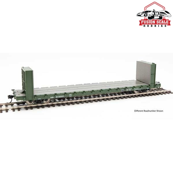 Walthers Mainline HO Scale 60' Pullman-Standard Bulkhead Flatcar (48' IL) Ready to Run Indiana Harbor Belt #819003