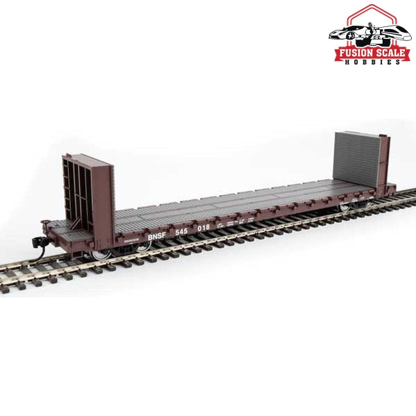 Walthers Mainline HO Scale 60' Pullman-Standard Bulkhead Flatcar (48' IL) Ready to Run BNSF #545018