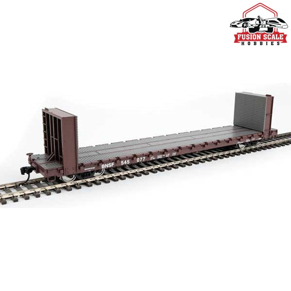 Walthers Mainline HO Scale 60' Pullman-Standard Bulkhead Flatcar (48' IL) Ready to Run BNSF #545077