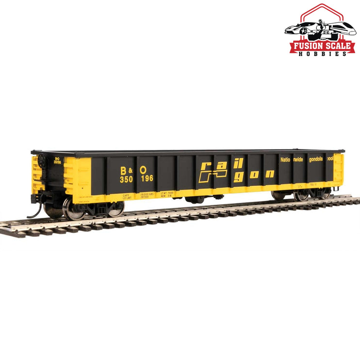 Walthers Mainline HO Scale 53' Railgon Gondola Ready To Run Baltimore & Ohio #350169 (patch; black, yellow)