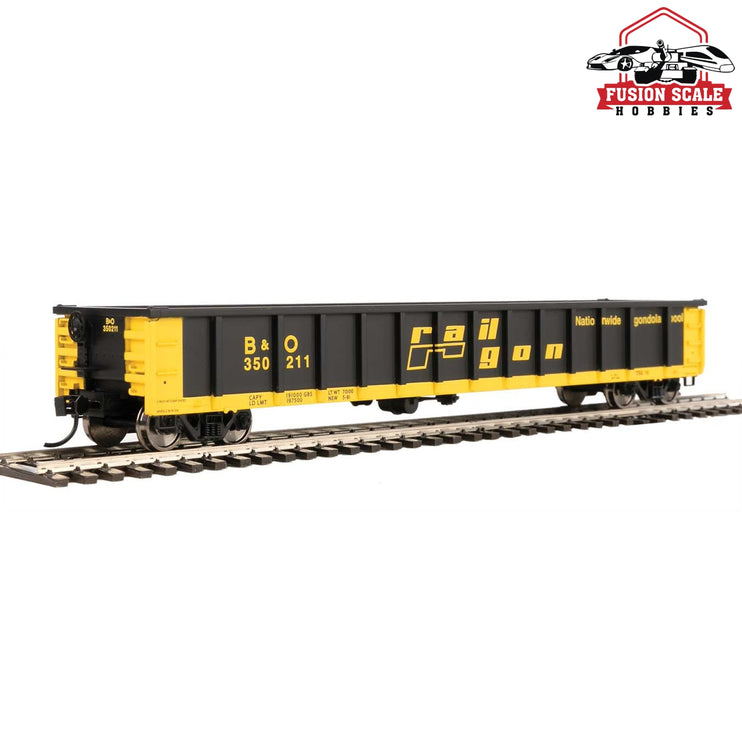 Walthers Mainline HO Scale 53' Railgon Gondola Ready To Run Baltimore & Ohio #350270 (patch; black, yellow)