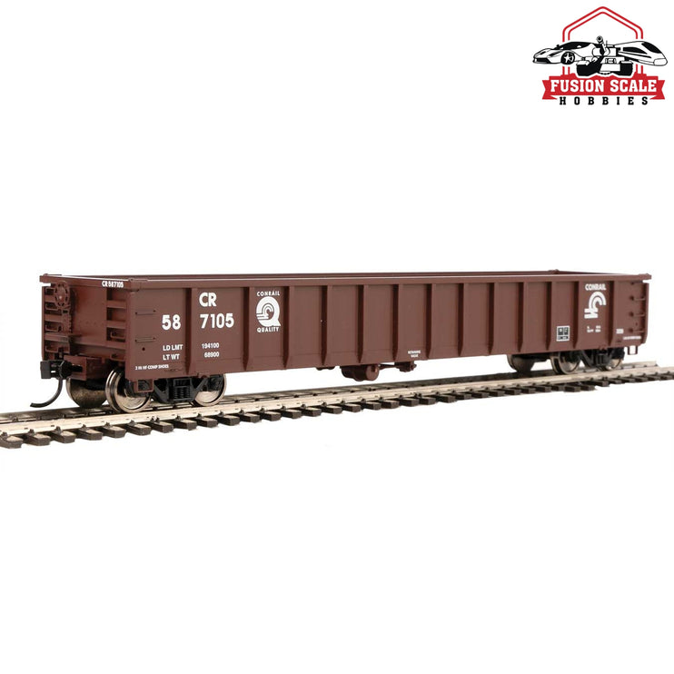 Walthers Mainline HO Scale 53' Railgon Gondola Ready To Run Conrail #587105 (Boxcar Red, white, Quality Logo)